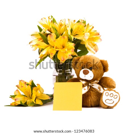 Teddy Bear and flowers