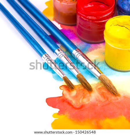 art studio paints, palette