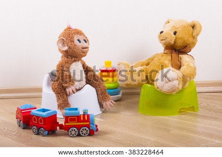 potty training teddy toy monkey