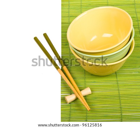 Traditional tableware of Japan, chopsticks and bowl
