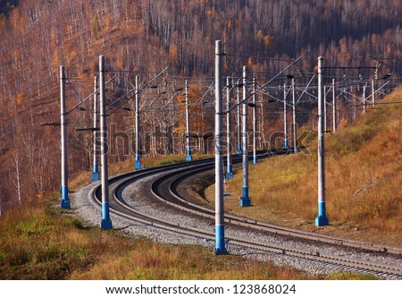 The Trans-Siberian railway line in Siberia
