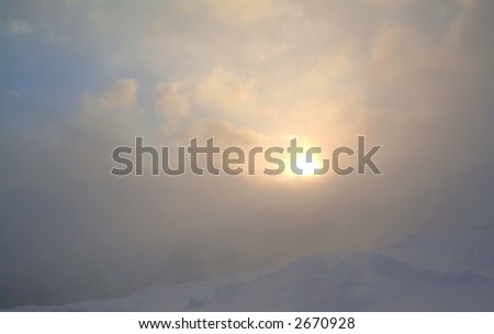 Powerful Arctic Storm with the sun breaking through.