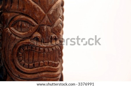 Isolated face of an angry God