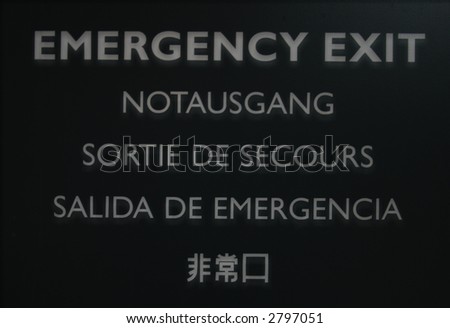Emergency Exit Sign in Different Languages