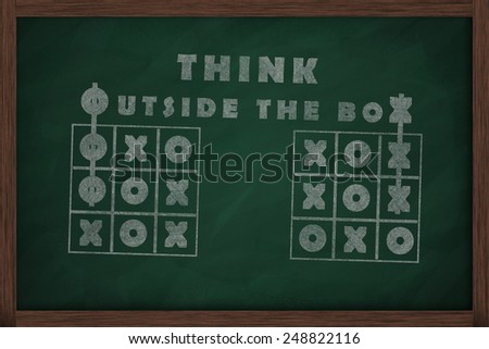 Tic tac toe and words think outside the box