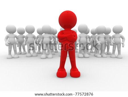 3d person icon leadership and team - This is a 3d render illustration - stock photo