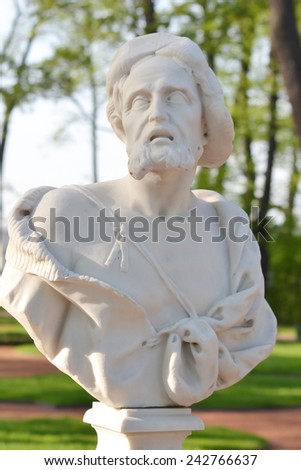 Statue of Diogenes in Summer Garden, St.Petersburg, Russia. Greek philosopher.