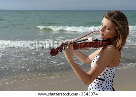 stock photo : girl with violin