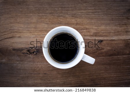 Black coffee top view