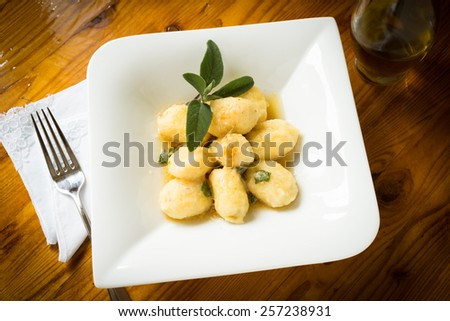 Dish of Potato Gnocchi, Italian Pasta