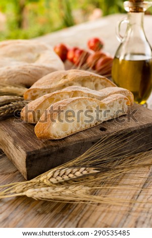 Slices of fresh italian bread