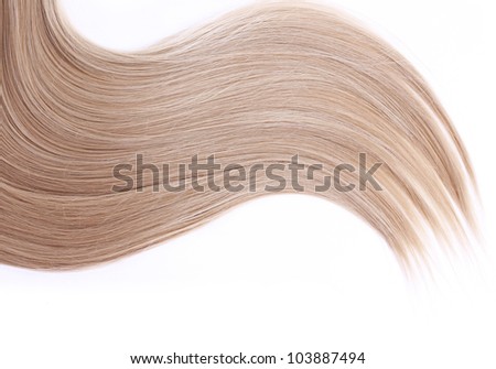 blonde hair isolated on white