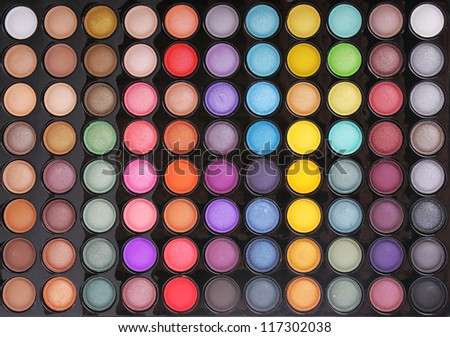 colorful eyeshadow palette, background
