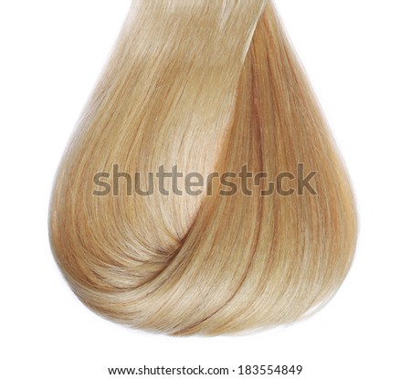 Blonde Hair isolated on white.