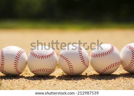 Baseball. Balls on Field