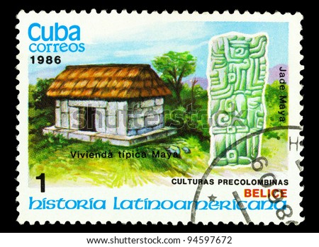 CUBA - CIRCA 1986: postage stamp shows example Maya culture, circa 1986