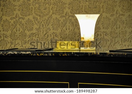 reception desk in a luxury hotel