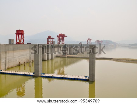 impressive construction site of the three gorges dam in china