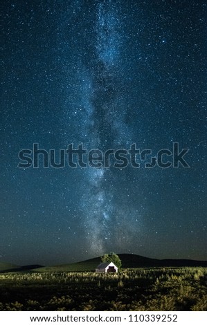 Abandoned Barn and Milky Way