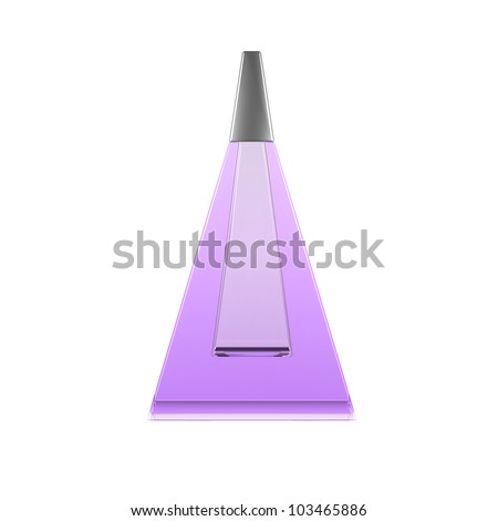 Perfume blank bottle conceptual design. Elegant glass miniature perfume bottle design