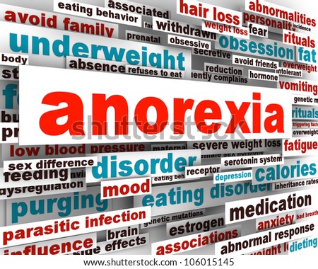 Anorexia disorder design. Psychological trauma
