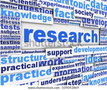 Research poster design. Scientific research message concept