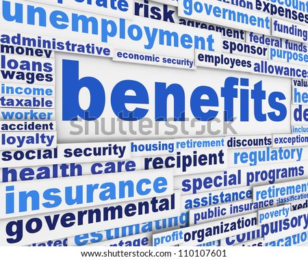 Benefits slogan poster concept. Financial support message design