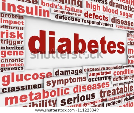 Diabetes medical poster design. Health care message conceptual design