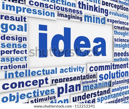 Idea poster conceptual design. Creative thinking message background