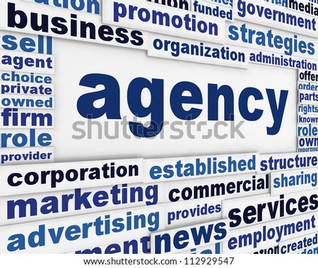 Agency poster design. Commercial activity message backround