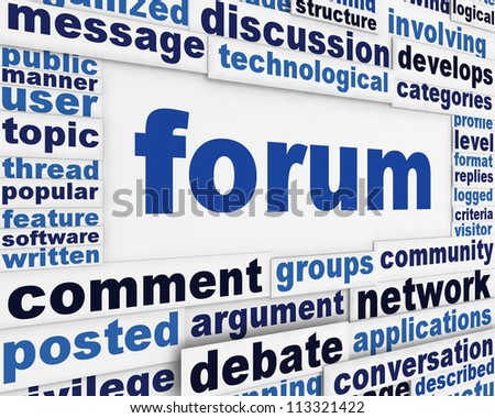 Forum poster conceptual design. Online public discussion message background