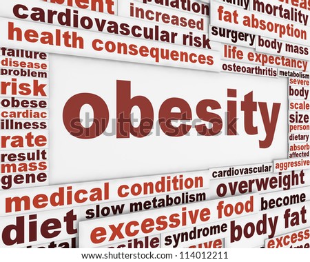 Obesity medical poster design. Overweight global problem message background