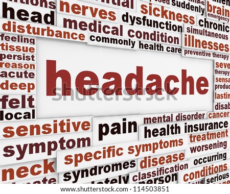 Headache medical poster design. Migraine disorder message background