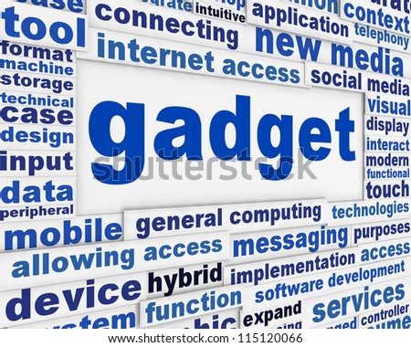Gadget new media background. Portable device poster design