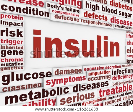 Insulin warning message background. Medical poster design
