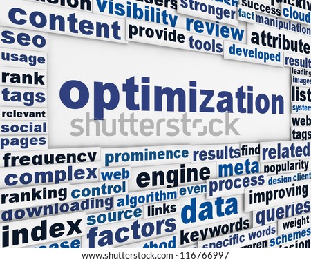 Optimization message background. Process optimization poster conceptual design