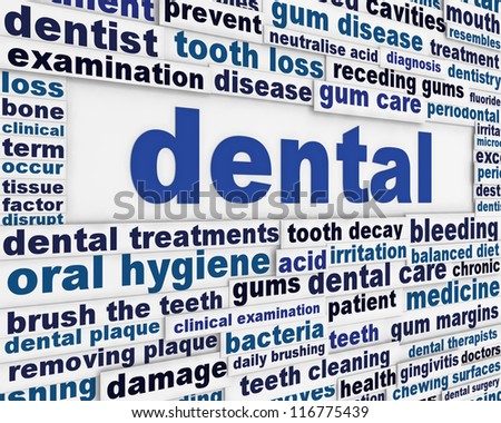 Dental medical poster design. Dentistry message background design