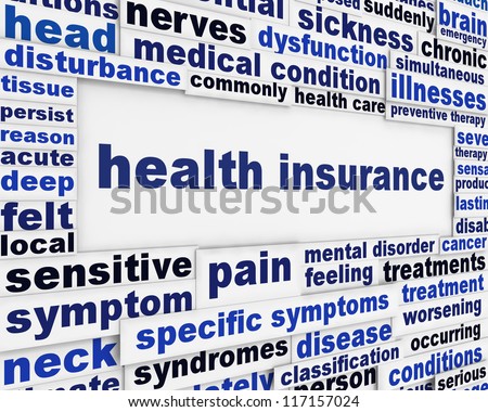 Health insurance medical message background. Health care poster conceptual design
