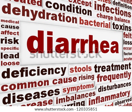 Diarrhea medical warning message concept. Gastrointestinal problems poster