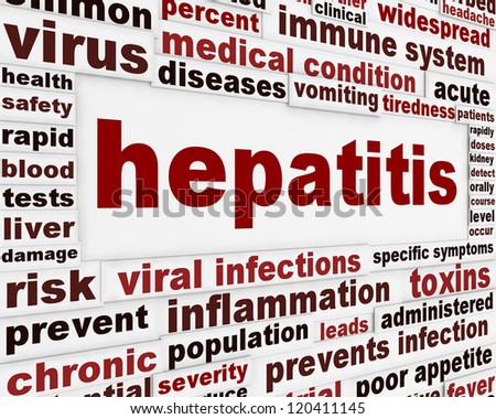 Hepatitis medical poster concept. Dangerous infections warning message