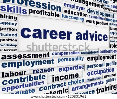 Career advice employment poster design. Recruitment help message background