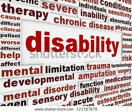 Disability medical message background. Health care poster design