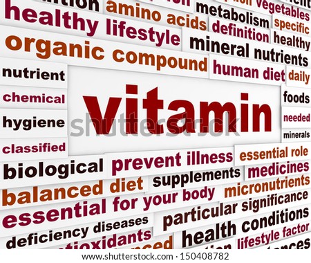 Vitamin medical words message. Healthy lifestyle creative conceptual design