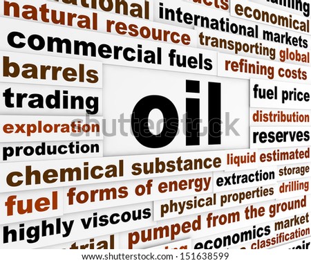 Oil commercial fuel poster. Forms of energy industrial background