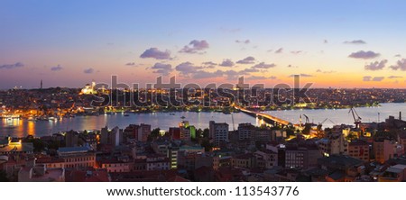 Istanbul sunset panorama - Turkey travel background