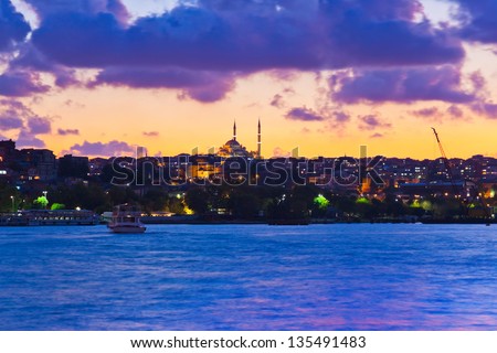Istanbul Turkey sunset - architecture travel background
