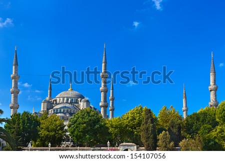 Blue mosque in Istanbul Turkey - architecture religion background