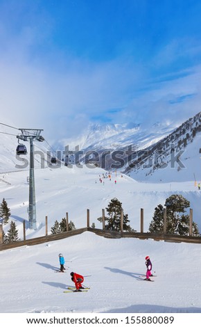 Mountain ski resort Obergurgl Austria - nature and sport background