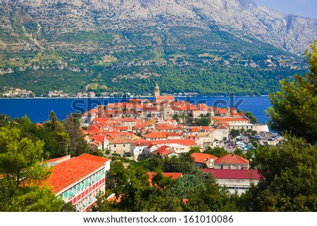 Town Korcula in Croatia - travel background