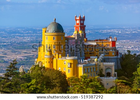 Pena Palace in Sintra - Portugal - architecture background